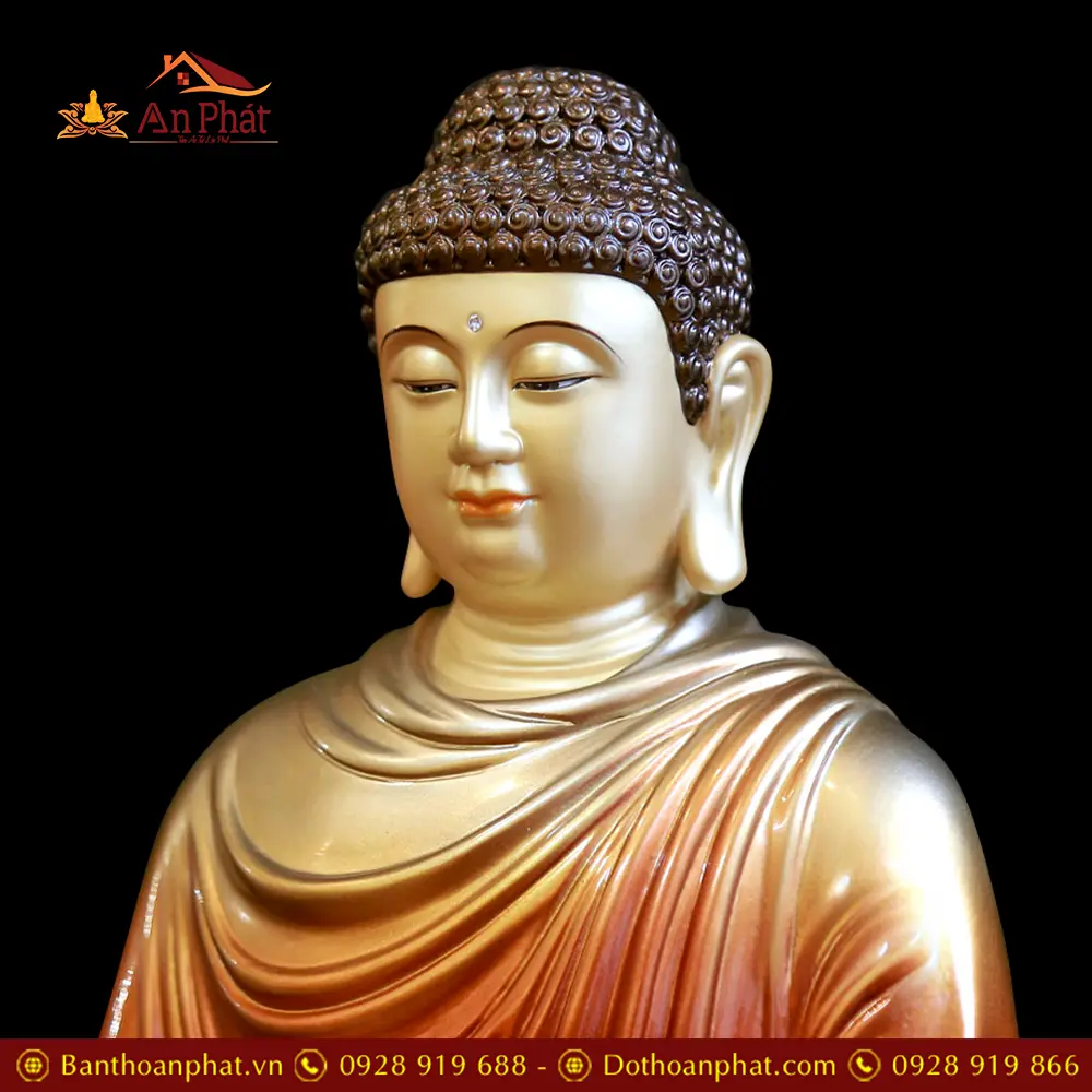 Tượng Phật Bổn Sư Thích Ca Ngồi Đài Sen Bằng Đồng Sơn Cổ Cao Cấp T2620 21 tuong phat bon su thich ca ngoi dai sen bang dong son co cao cap t261800001