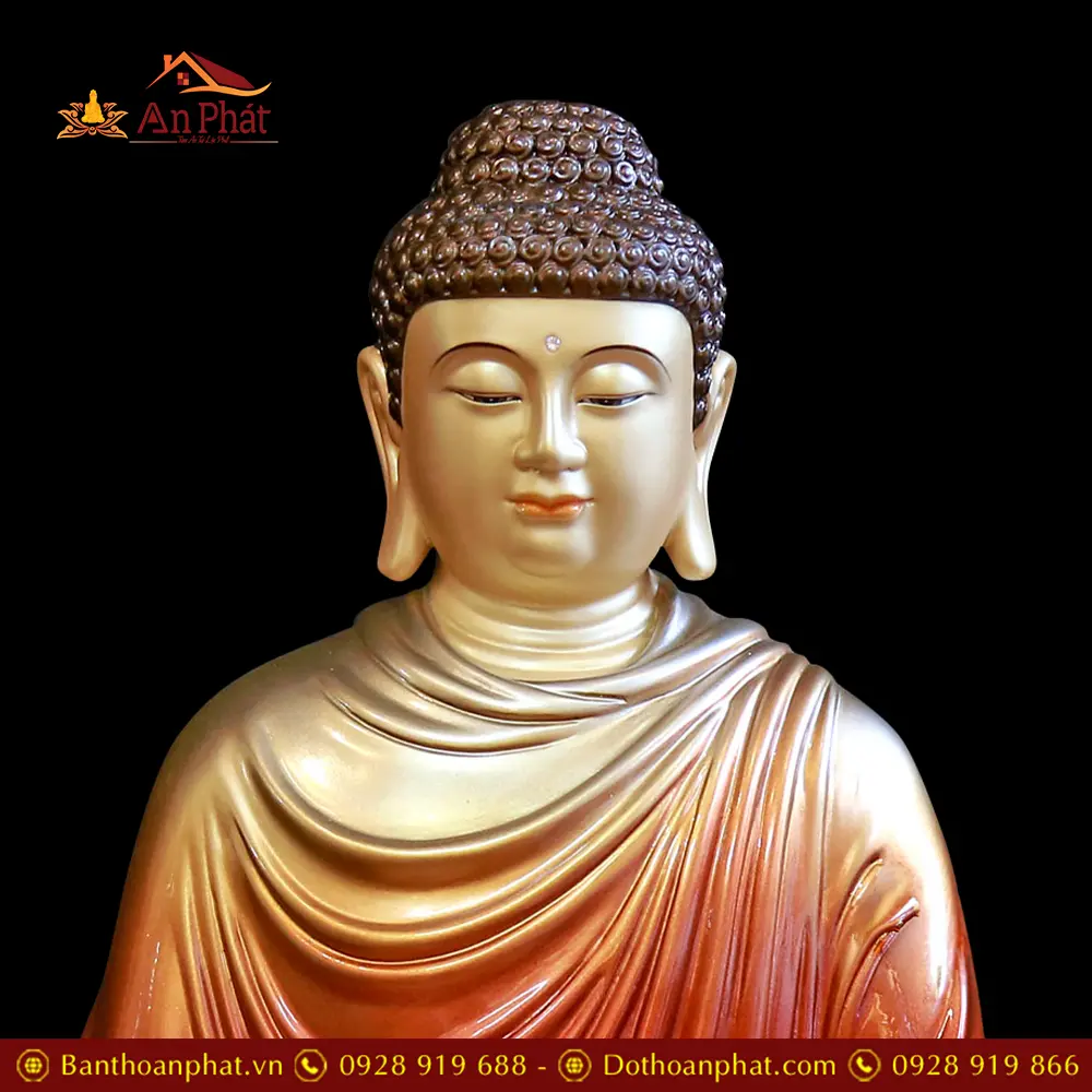 Tượng Phật Bổn Sư Thích Ca Ngồi Đài Sen Bằng Đồng Sơn Cổ Cao Cấp T2620 20 tuong phat bon su thich ca ngoi dai sen bang dong son co cao cap t261800002