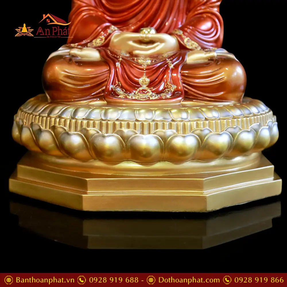 Tượng Phật Bổn Sư Thích Ca Ngồi Đài Sen Bằng Đồng Sơn Cổ Cao Cấp T2620 23 tuong phat bon su thich ca ngoi dai sen bang dong son co cao cap t261800008