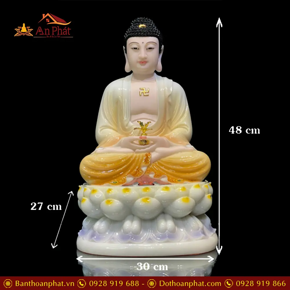 tuong phat duoc su bot da cao cap son vang ngoi dai sen t268900001