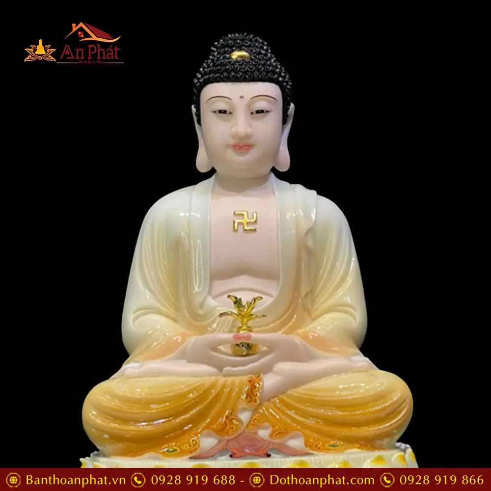 tuong phat duoc su bot da cao cap son vang ngoi dai sen t268900003