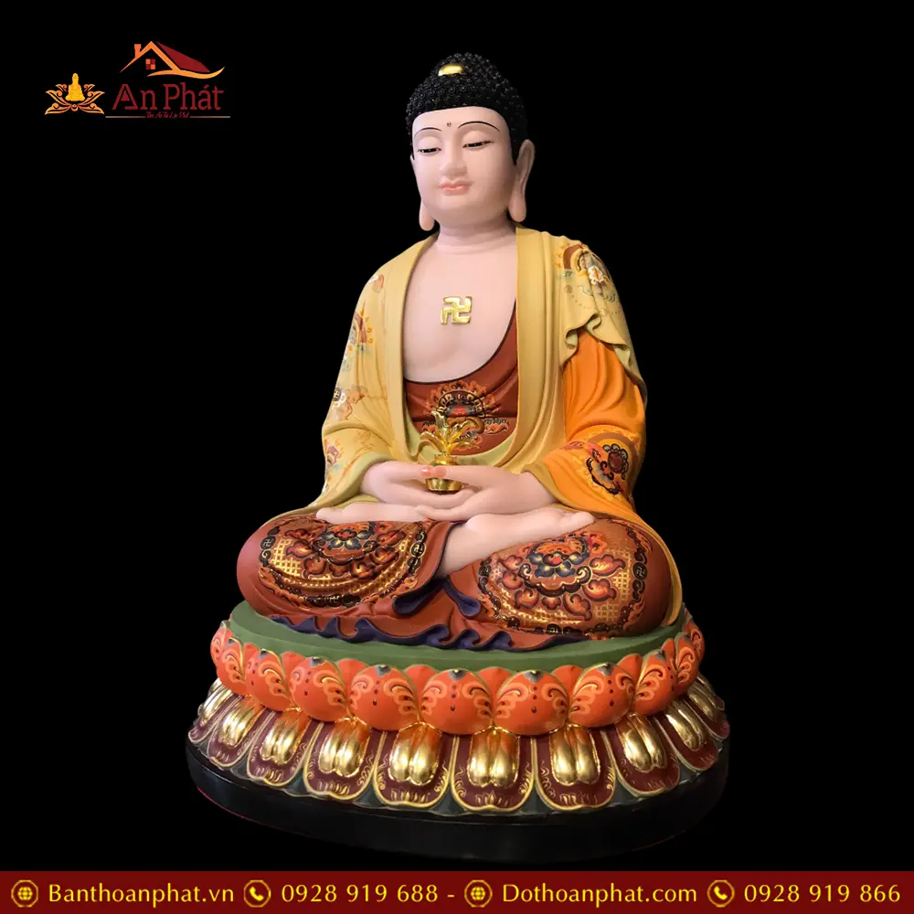 Tượng Phật Dược Sư Bột Đá Nhập Khẩu Ngồi Tĩnh Tâm T2698