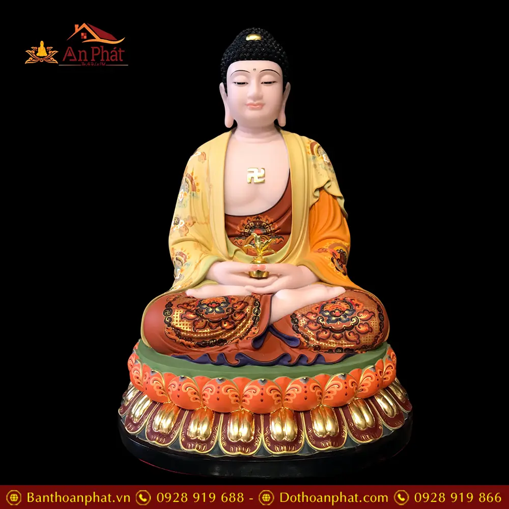 Tượng Phật Dược Sư Bột Đá Nhập Khẩu Ngồi Tĩnh Tâm T2698