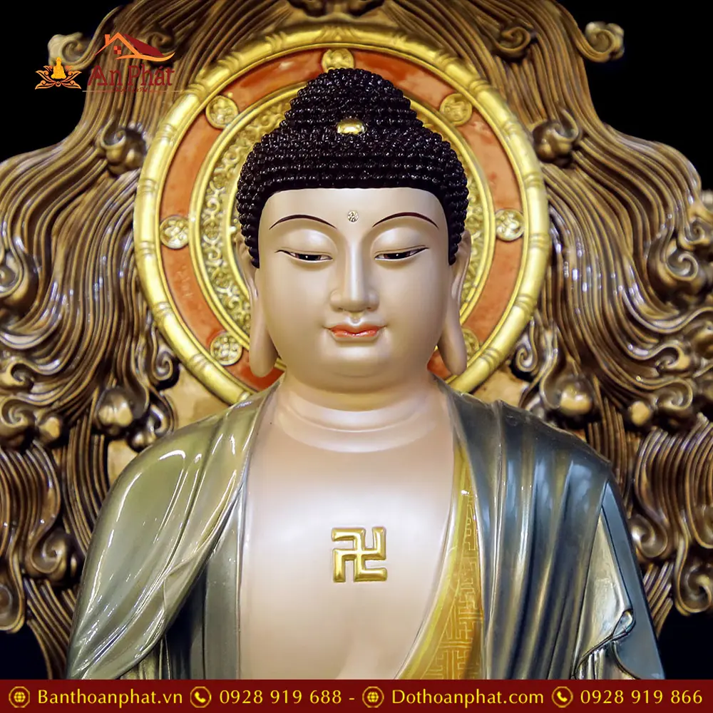 Tượng Phật Dược Sư Đồng Cao Cấp Có Lọng Che Ngồi Đế Non Nước T2691