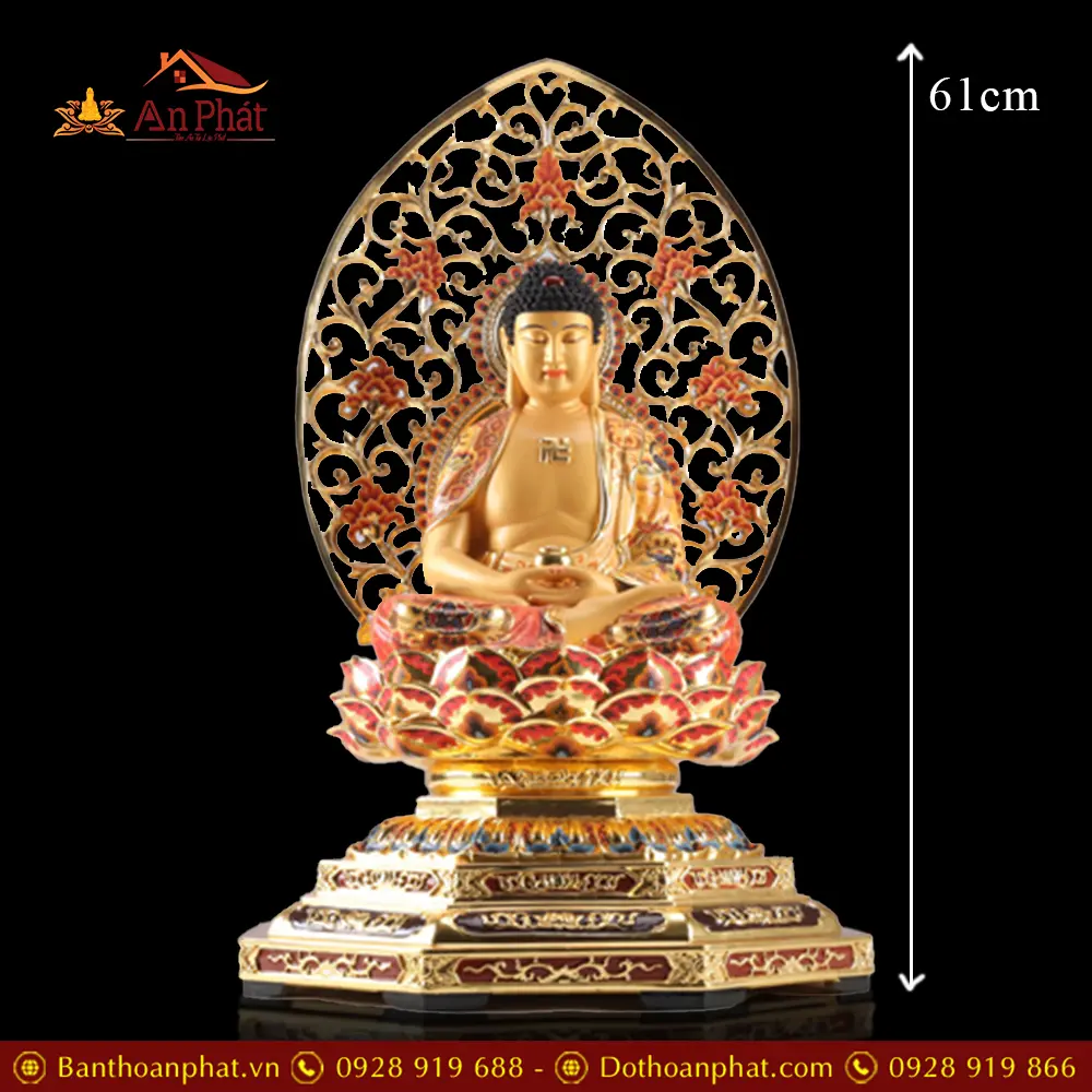 tuong phat duoc su dong dat vang cao cap ngoi dai sen de bat giac t268700001