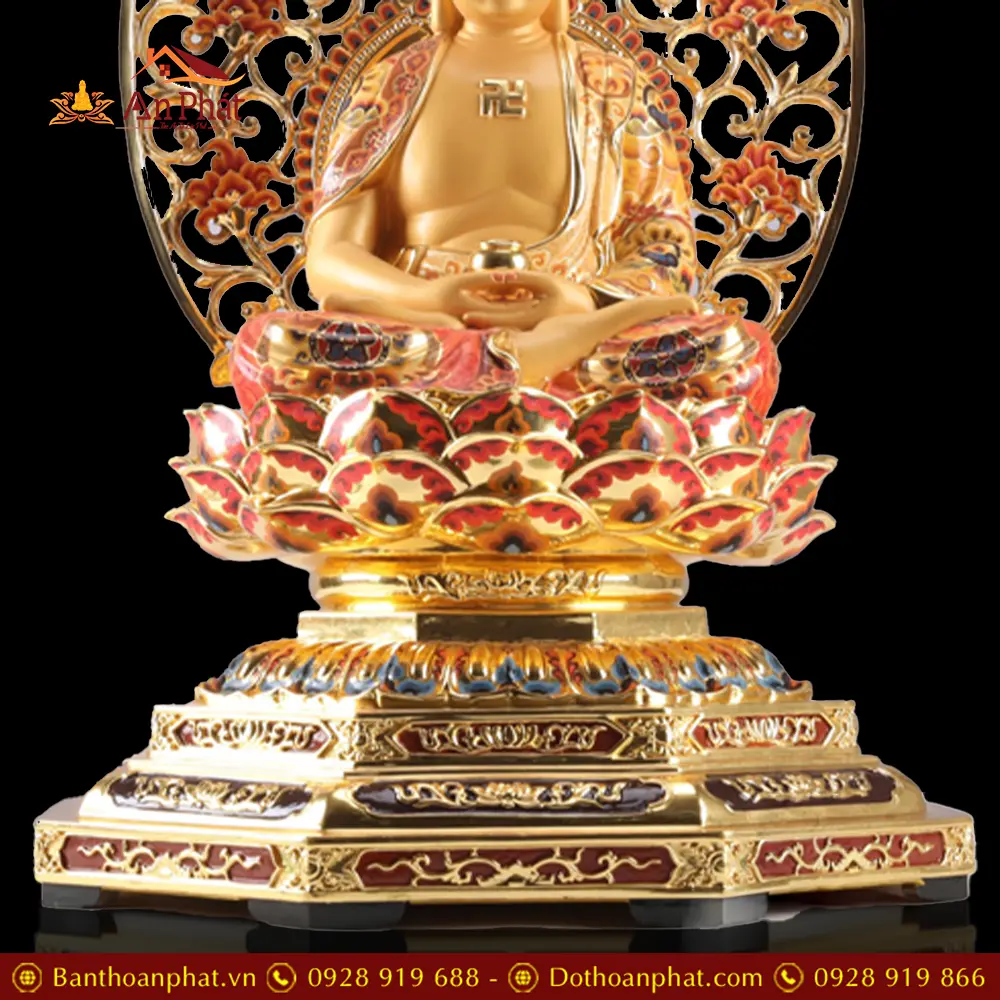 tuong phat duoc su dong dat vang cao cap ngoi dai sen de bat giac t268700002