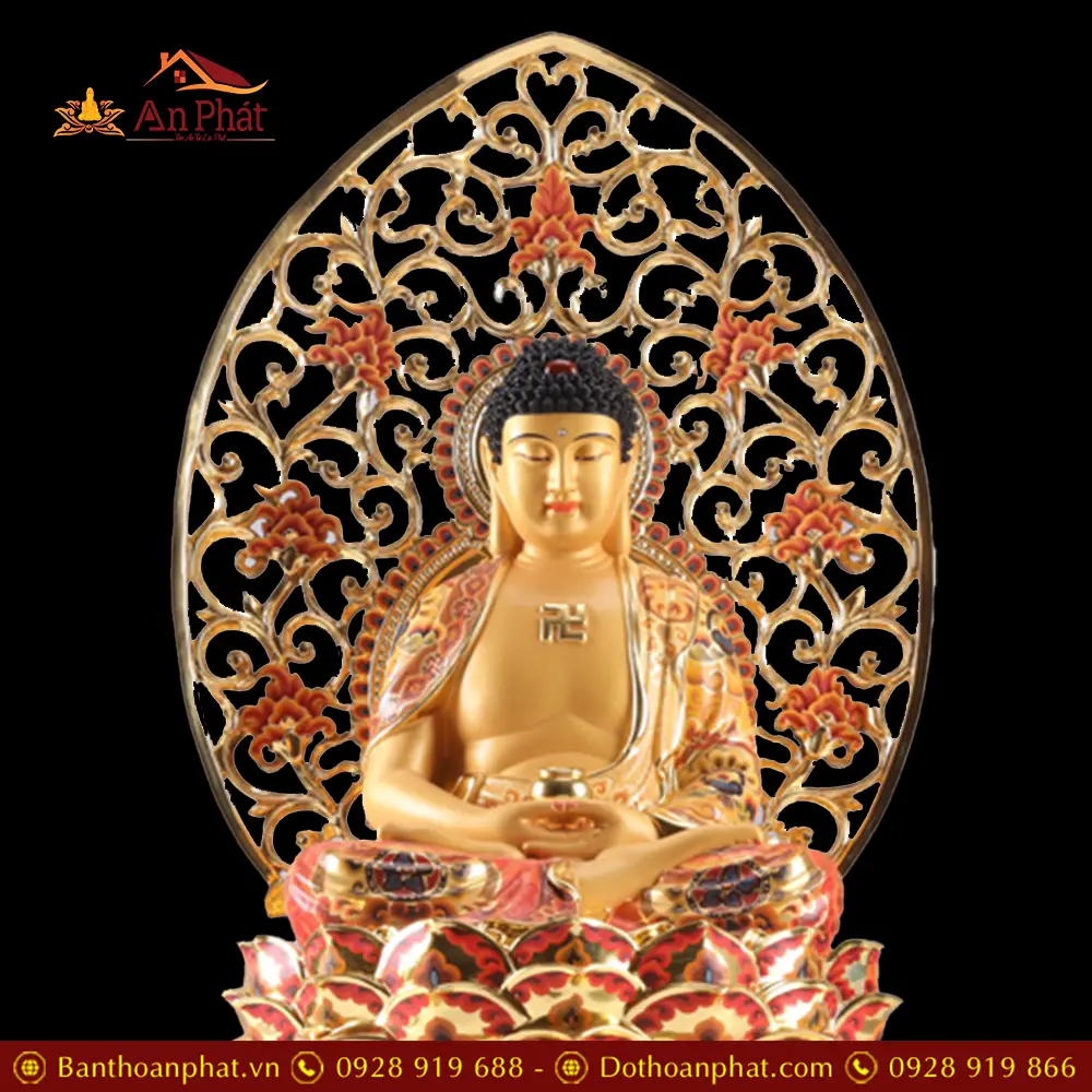 tuong phat duoc su dong dat vang cao cap ngoi dai sen de bat giac t268700003