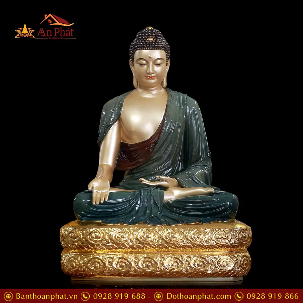 Tượng Phật Dược Sư Đồng Men Độ Cao Cấp Đế Dát Vàng T2690 15 Tượng Phật Dược Sư Đồng Men Độ Cao Cấp Đế Dát Vàng T2690