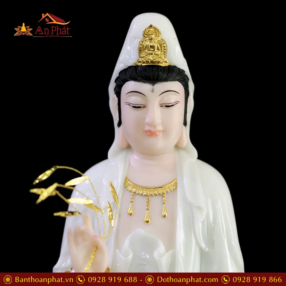 Tượng Quan Âm Bồ Tát Bột Đá Cao Cấp Dáng Đứng T2572 26 tuong quan am bo tat bot da cao cap dang dung t257200005