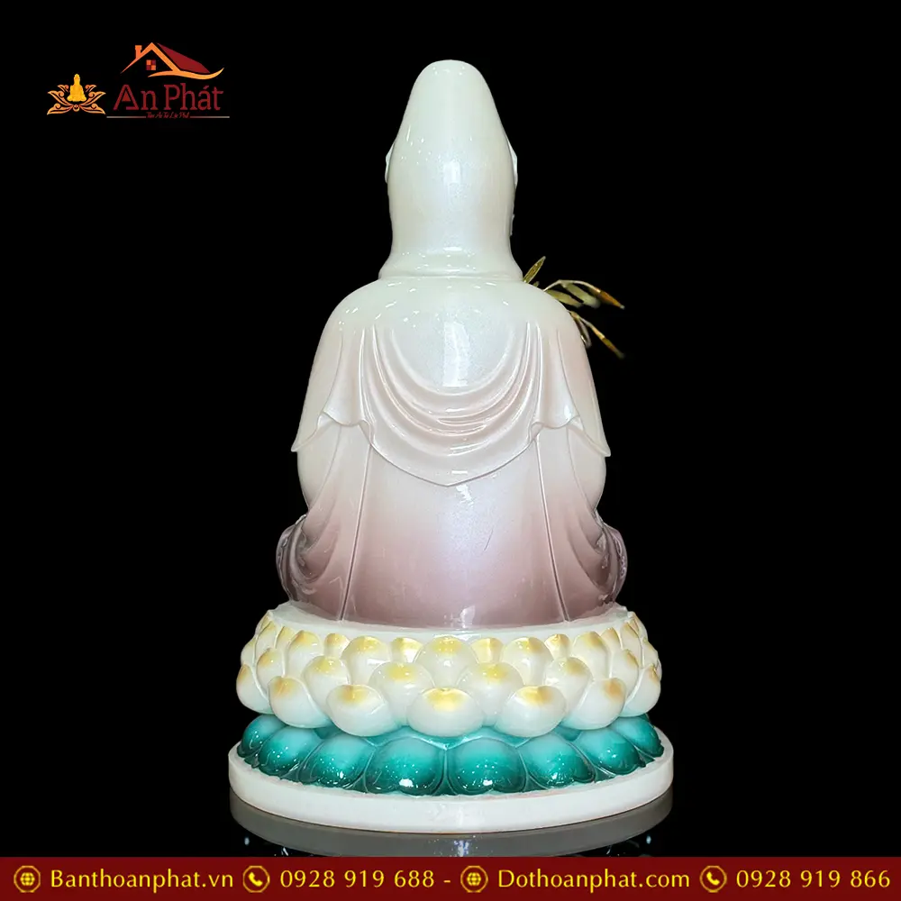 Tượng Quan Âm Bồ Tát Bột Đá Sơn Màu Tím Dáng Ngồi Đài Sen 3 Tầng T2602 23 tuong quan am bo tat bot da son mau tim dang ngoi dai sen 3 tang t260200007