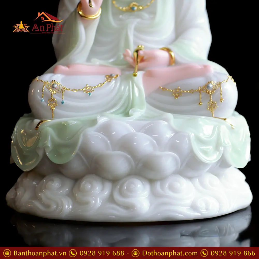 Tượng Quan Âm Bồ Tát Bột Đá Xanh Thiên Thanh Cao Cấp T2548 19 tuong quan am bo tat bot da xanh thien thanh cao cap t254800003