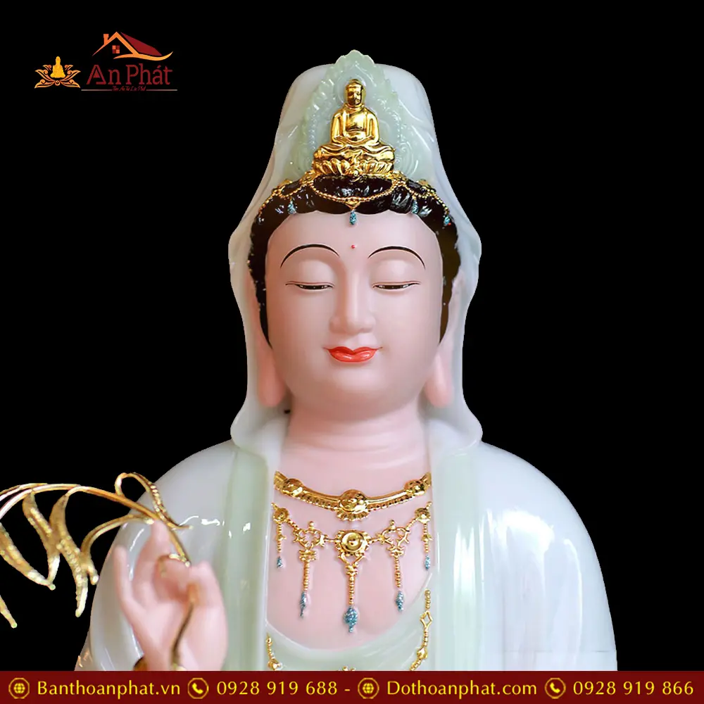 Tượng Quan Âm Bồ Tát Bột Đá Xanh Thiên Thanh Cao Cấp T2548 16 tuong quan am bo tat bot da xanh thien thanh cao cap t254800006