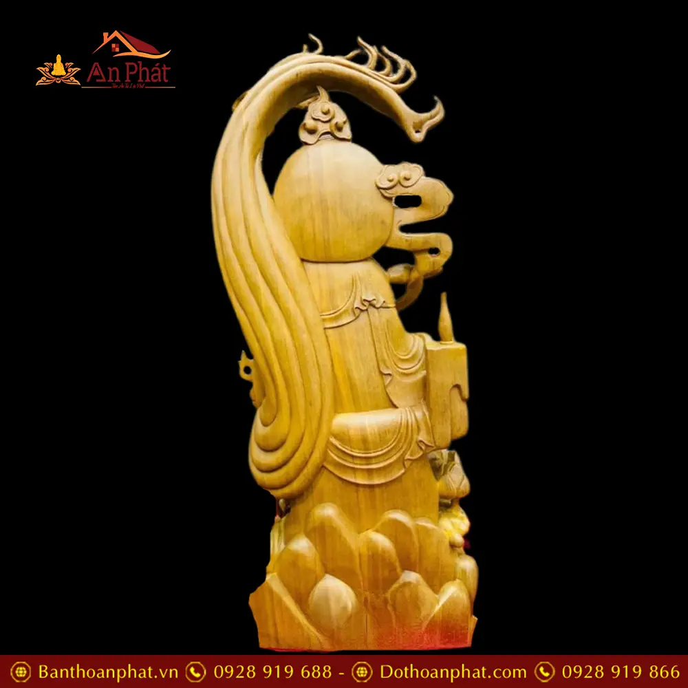 Tượng Quan Âm Tự Tại Gỗ Pơ Mu Cao Cấp T2727