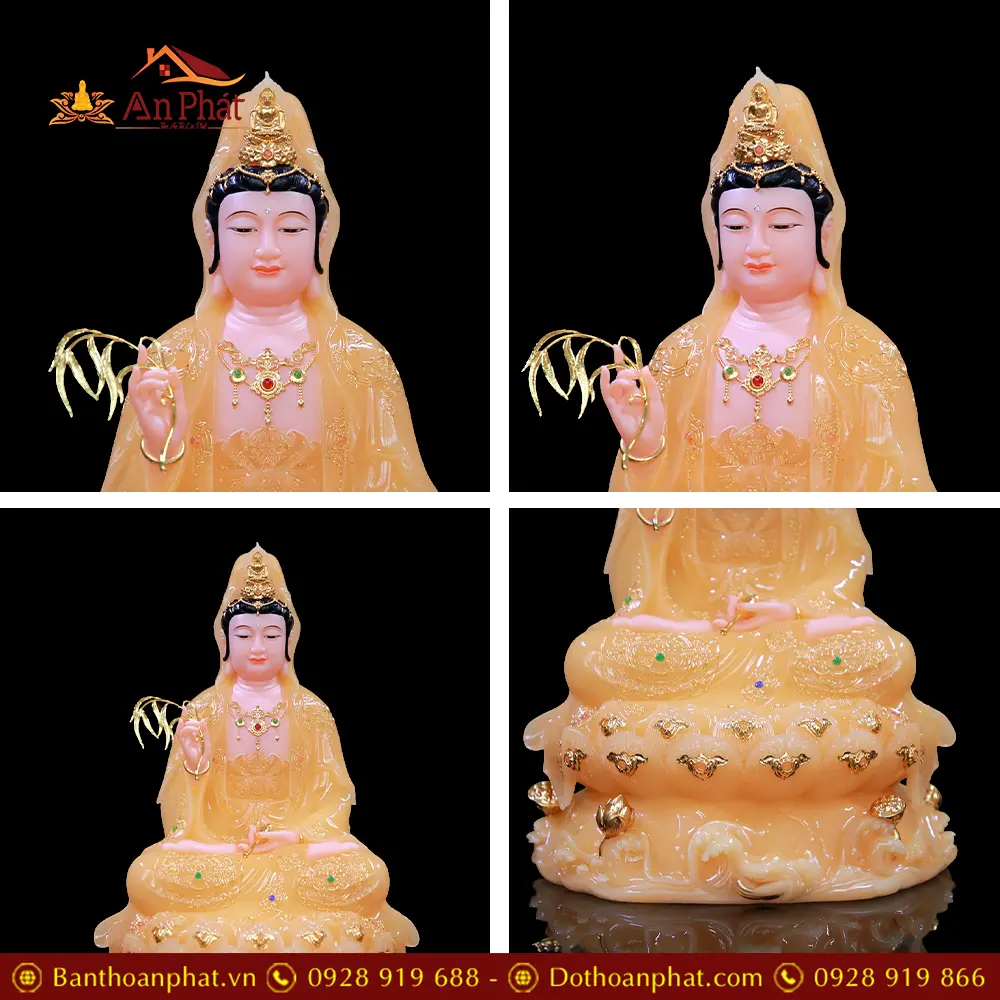 Tượng Quan Thế Âm Bồ Tát Bột Đá Thạch Anh Ngồi Đế Non Nước T2544 13 tuong quan the am bo tat bot da thach anh ngoi de non nuoc t254400002