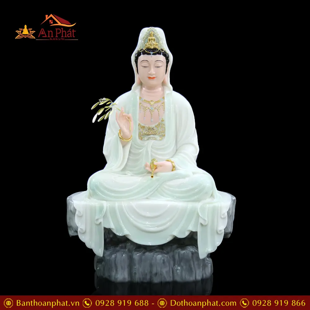 Tượng Quan Thế Âm Bồ Tát Bột Đá Xanh Thiên Thanh Ngồi Tự Tại T2570 22 tuong quan the am bo tat bot da xanh thien thanh ngoi tu tai t257000004