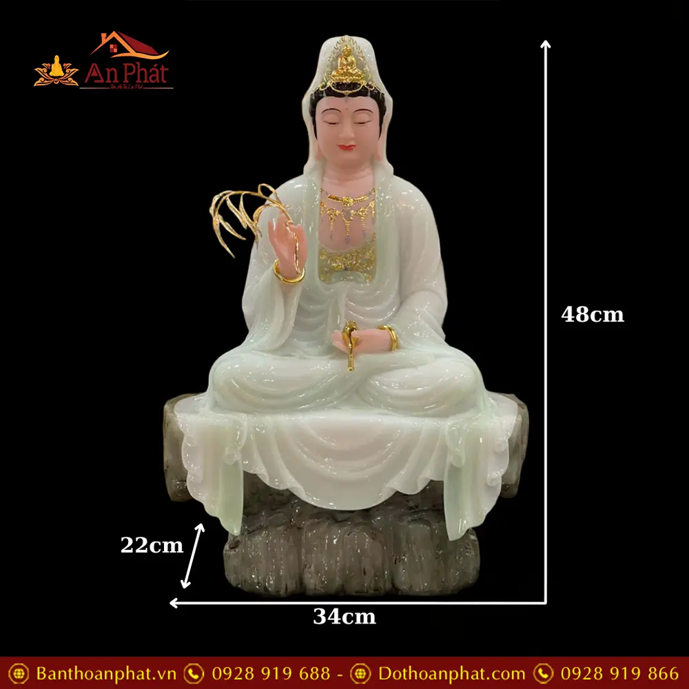 Tượng Quan Thế Âm Bồ Tát Bột Đá Xanh Thiên Thanh Ngồi Tự Tại T2570 23 tuong quan the am bo tat bot da xanh thien thanh ngoi tu tai t257000008