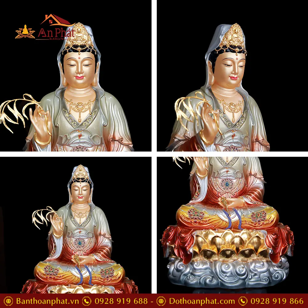 Tượng Quan Thế Âm Bồ Tát Đồng Cổ Toạ Vân Ánh Kim Cao Cấp T2546 15 tuong quan the am bo tat dong co toa van anh kim cao cap t254600003