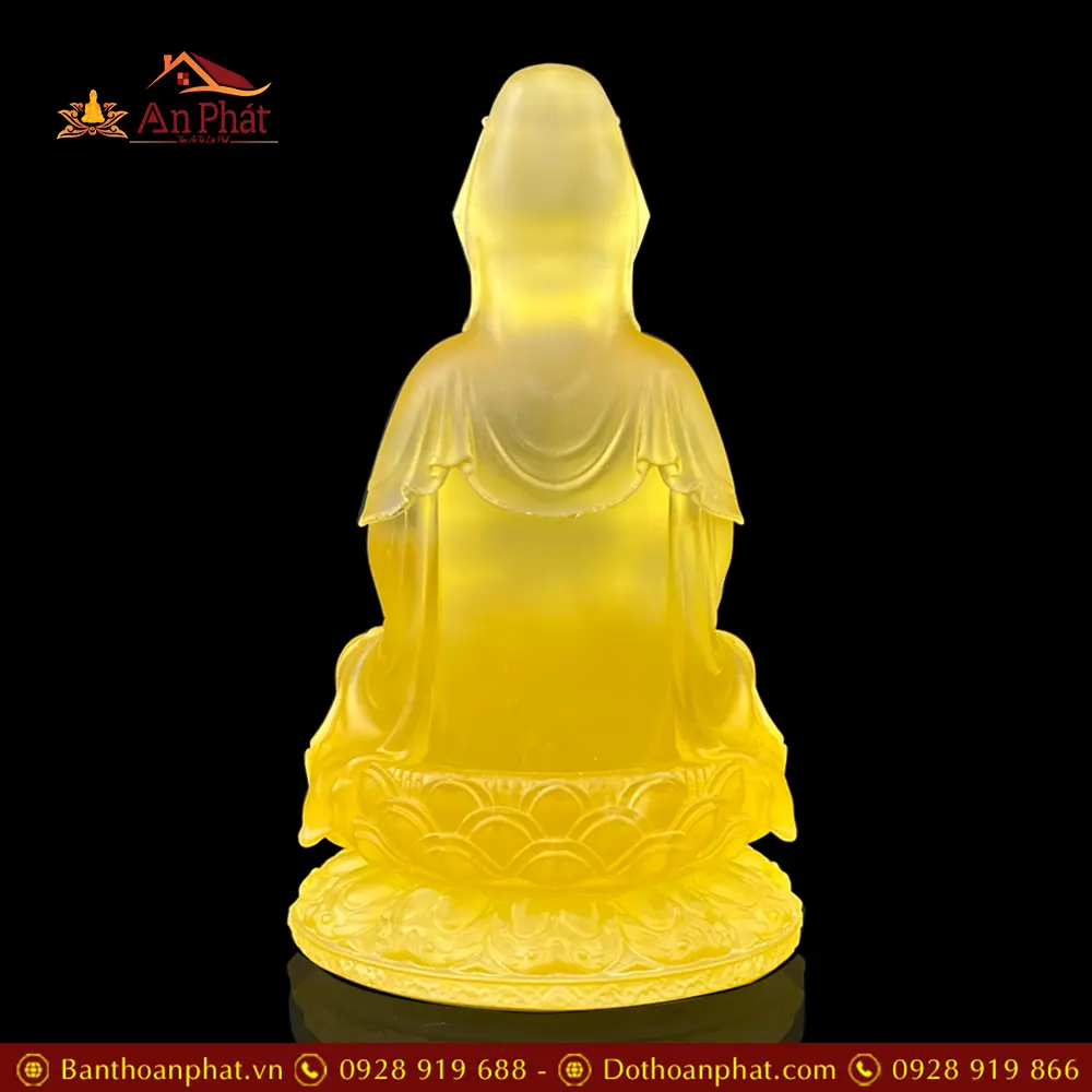 Tượng Quan Thế Âm Bồ Tát Ngồi Đài Sen Lưu Ly Cao Cấp Nhập Khẩu T2585 17 tuong quan the am bo tat ngoi dai sen luu ly cao cap nhap khau t258500007