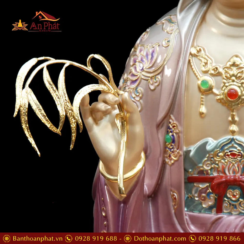 Tượng Quan Thế Âm Bồ Tát Ngồi Non Nước Đồng Sơn Màu Cao Cấp T2566 23 tuong quan the am bo tat ngoi non nuoc dong son mau cao cap t256600005