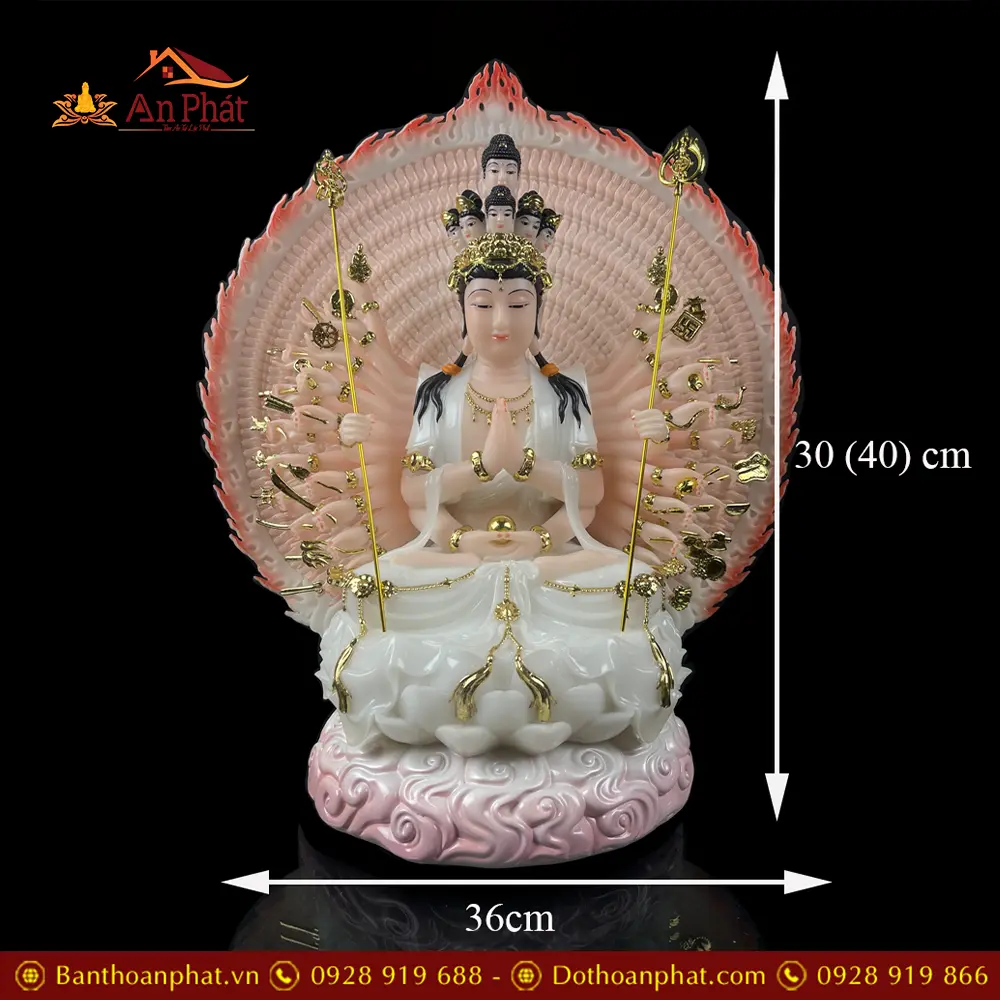 Tượng Thiên Thủ Thiên Nhãn Bồ Tát Bột Đá Trắng Cao Cấp Nhập Khẩu T2676 21 tuong thien thu thien nhan bo tat bot da trang cao cap nhap khau t267600008