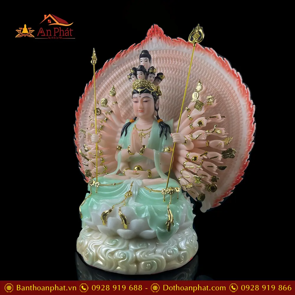 Tượng Thiên Thủ Thiên Nhãn Bồ Tát Bột Đá Xanh Cao Cấp Nhập Khẩu T2678