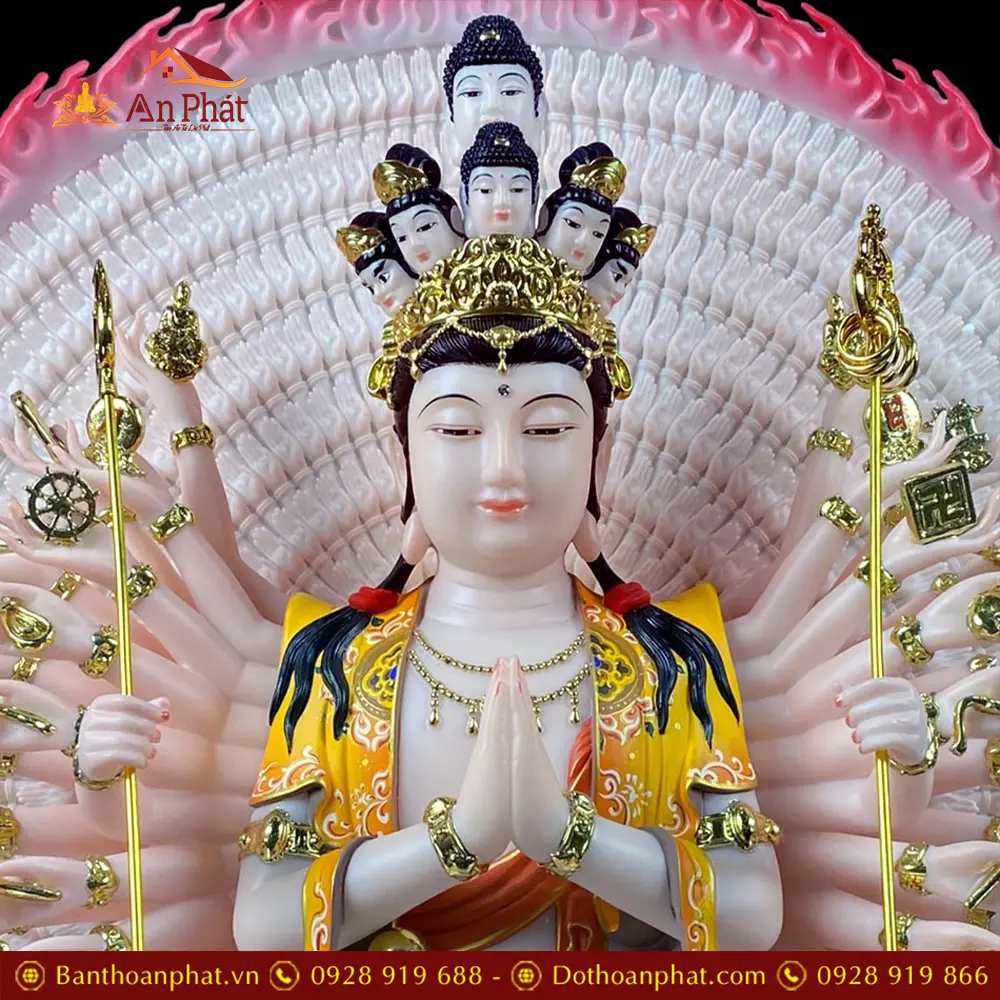 Tương Thiên Thủ Thiên Nhãn Bột Đá Đế Mây Vẽ Gấm Cao Cấp T2681