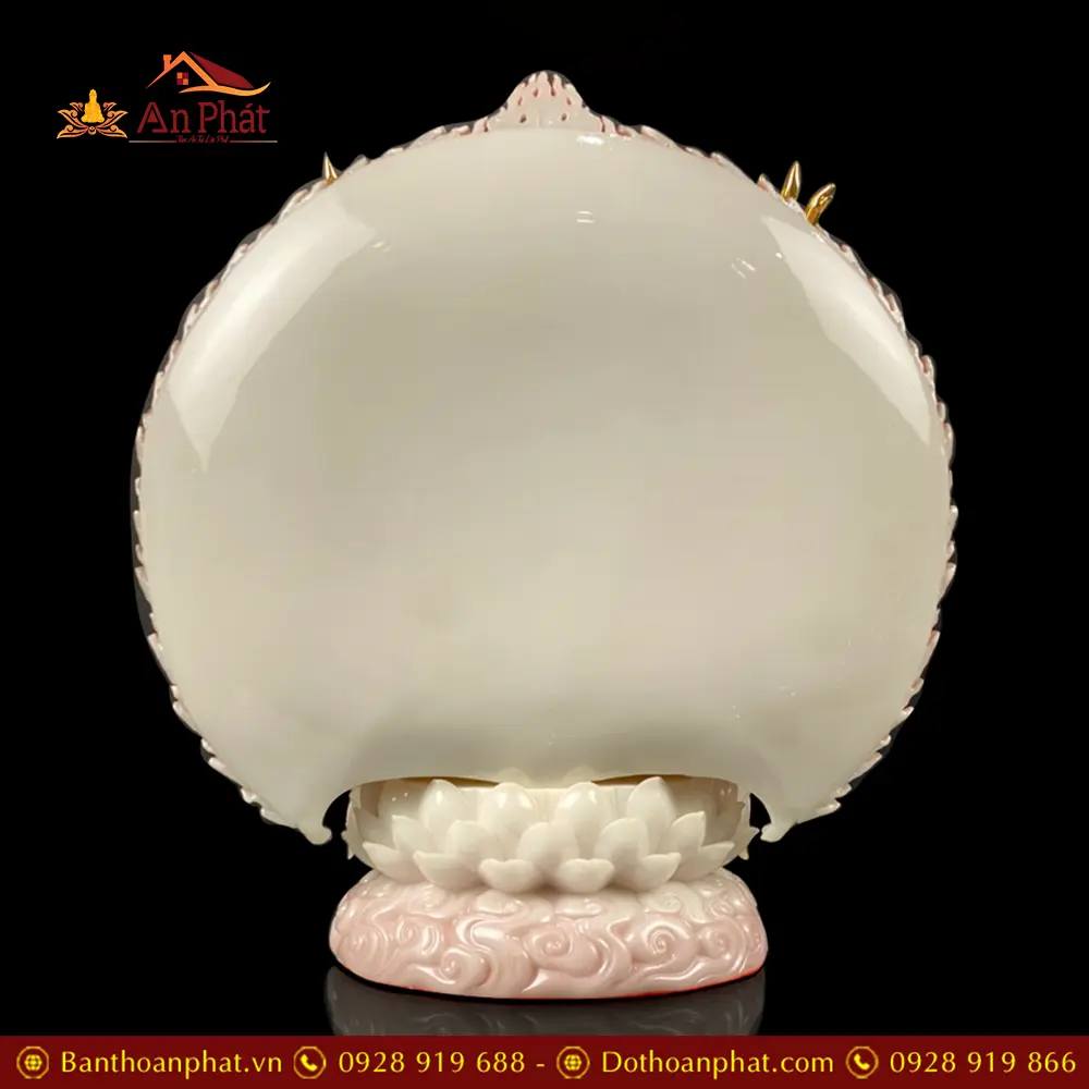 Tượng Thiên Thủ Thiên Nhãn Bột Đá Sơn Phú Quý Cao Cấp Dáng Ngồi Đế Mây T2671 