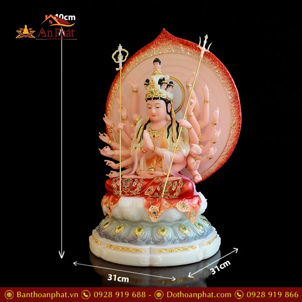 tuong thien thu thien nhan nghin mat nghin tay bot da son mau ve gam t267300001