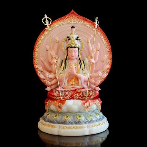 Tương Thiên Thủ Thiên Nhãn Nghìn Mắt Nghìn Tay Bột Đá Sơn Màu Vẽ Gấm T2673