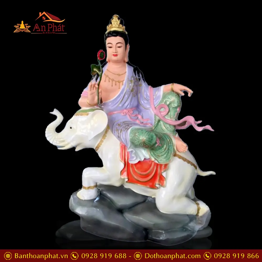 Bộ Tượng Văn Thù Phổ Hiền Bồ Tát Composite Cao Cấp T2743
