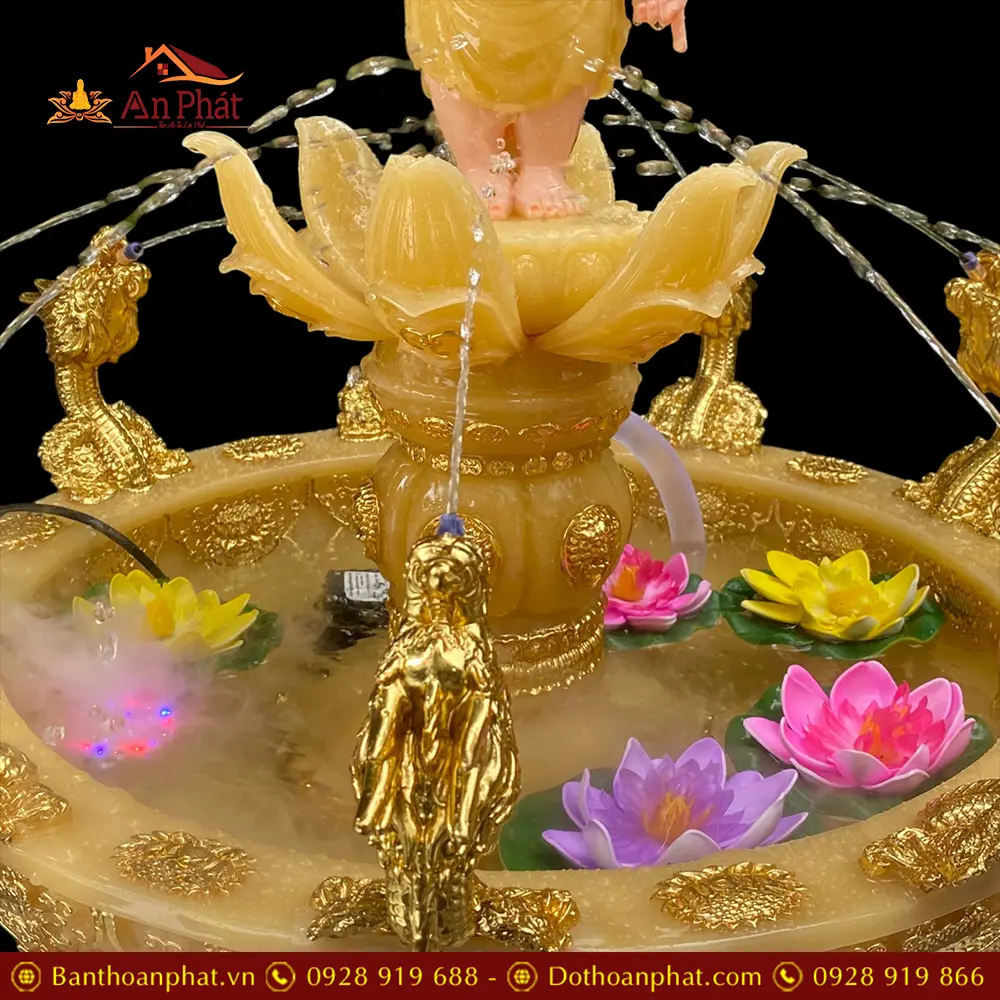 Chậu Tắm Phật Cửu Long Hoa Sen Bột Đá Thạch Anh Nhập Khẩu T2755 12 Chậu Tắm Phật Cửu Long Hoa Sen Bột Đá Thạch Anh Nhập Khẩu T2755