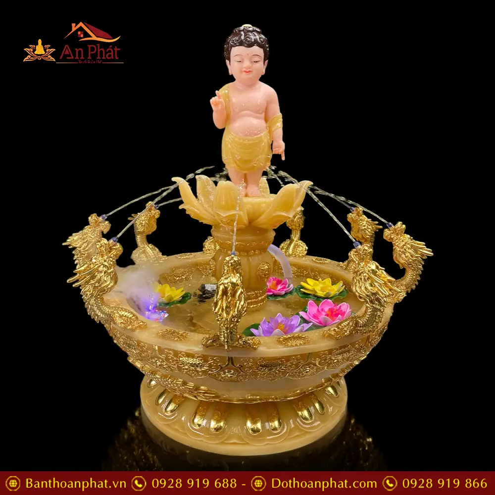 Chậu Tắm Phật Cửu Long Hoa Sen Bột Đá Thạch Anh Nhập Khẩu T2755 11 Chậu Tắm Phật Cửu Long Hoa Sen Bột Đá Thạch Anh Nhập Khẩu T2755