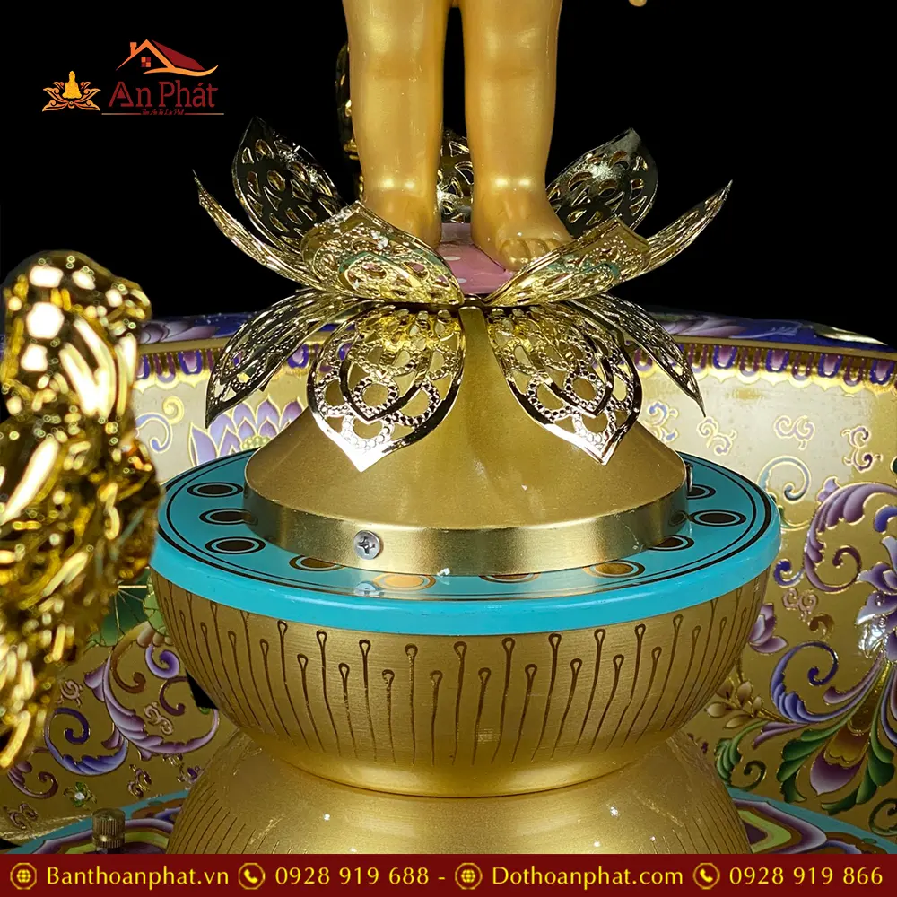 Chậu Tắm Phật Đản Sanh Hợp Kim Đồng Vẽ Hoa Nhập Khẩu Cao Cấp T2758 15 chau tam phat dan sanh hop kim dong ve hoa nhap khau cao cap t275800001