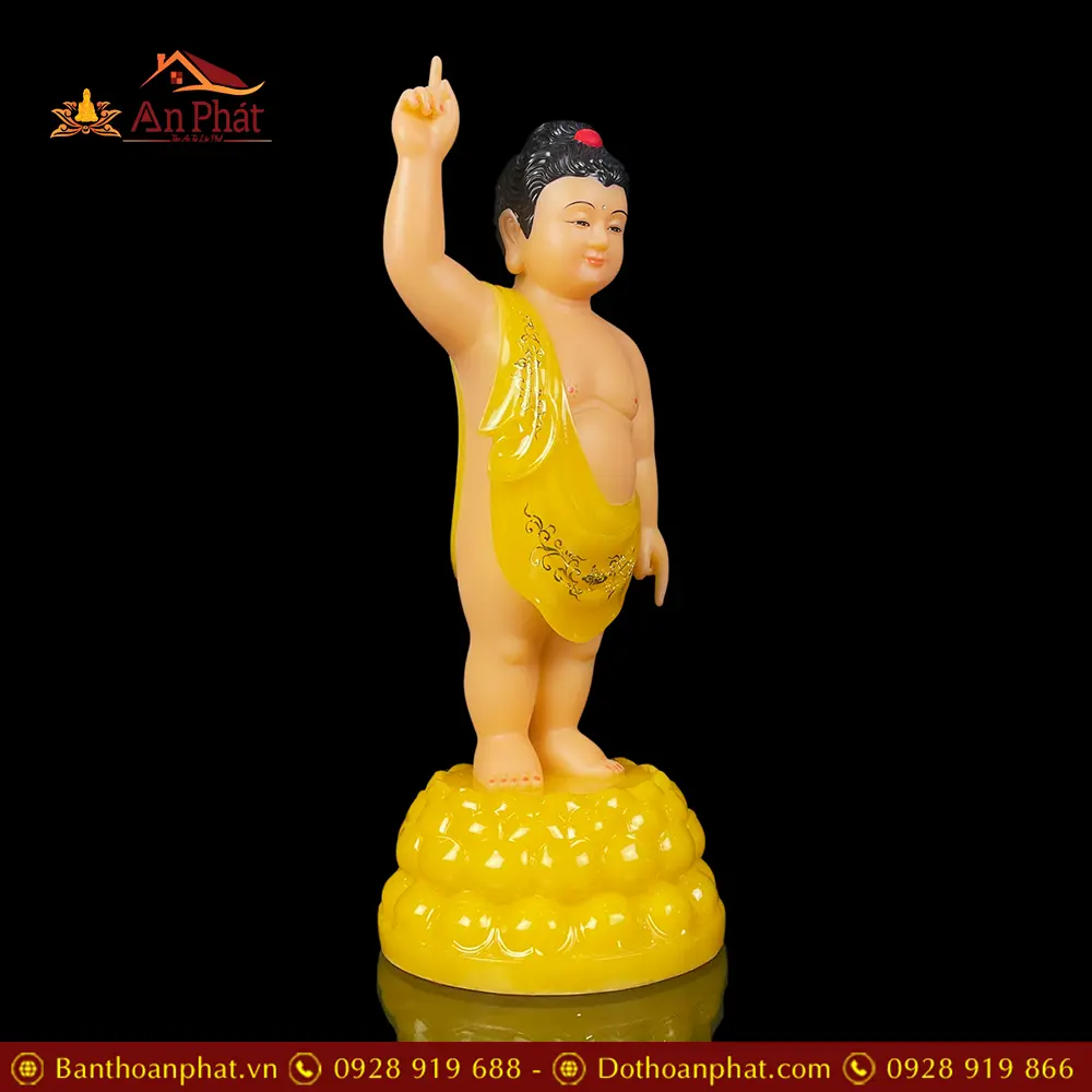 Tượng Phật Đản Sanh Bột Đá Thạch Anh Cao Cấp T2748