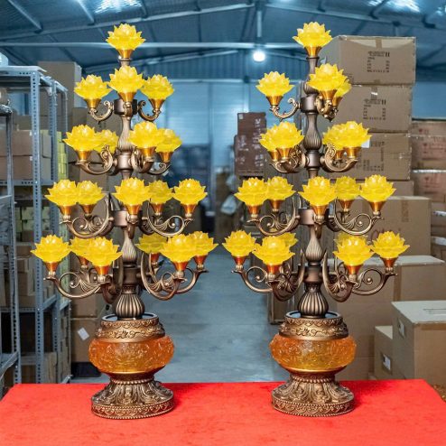 Đèn thờ điện hoa sen nhiều bông DT1519