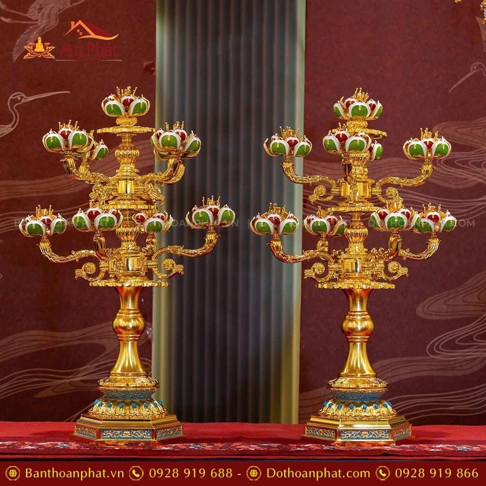 Đèn thờ điện liên hoa cửu phẩm DTD1516