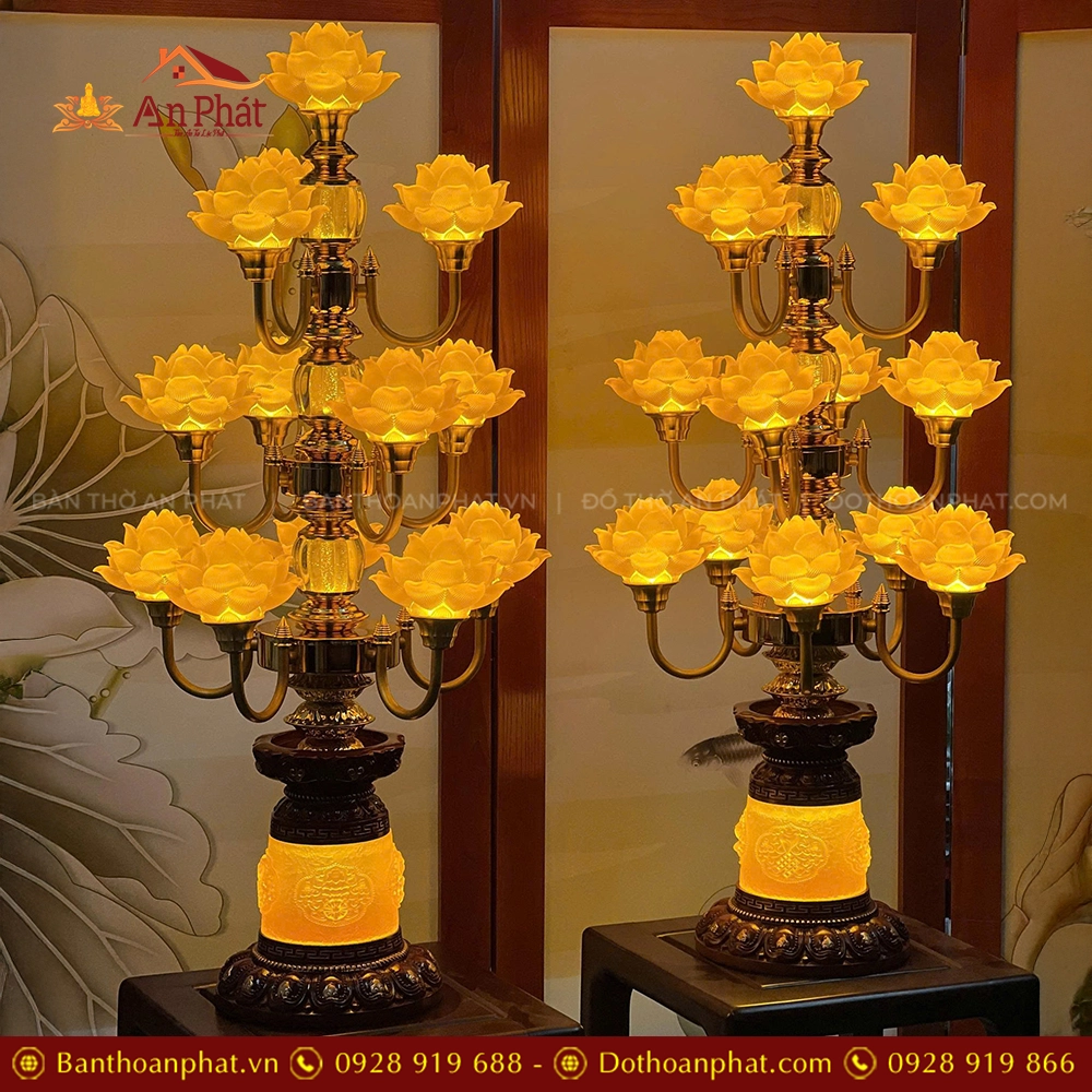 Đèn thờ hoa sen nhập khẩu