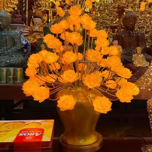 Đèn thờ bình hoa sen 50 bông DTD985