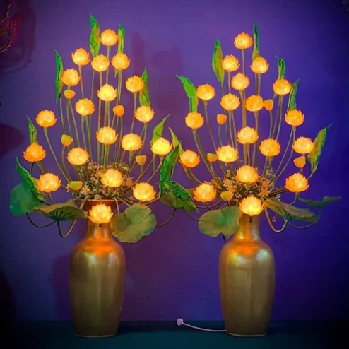 Đèn thờ bình hoa sen nhập khẩu DTD878