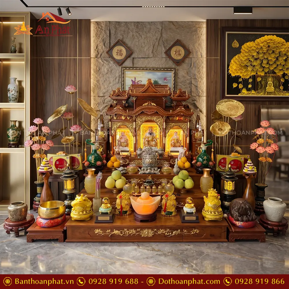 Bàn Thờ Thần Tài Đủ Đồ Thờ