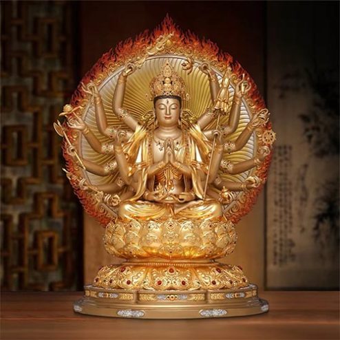 Tượng Chuẩn Đề Bồ Tát Đồng Mạ Vàng Cao Cấp T2779