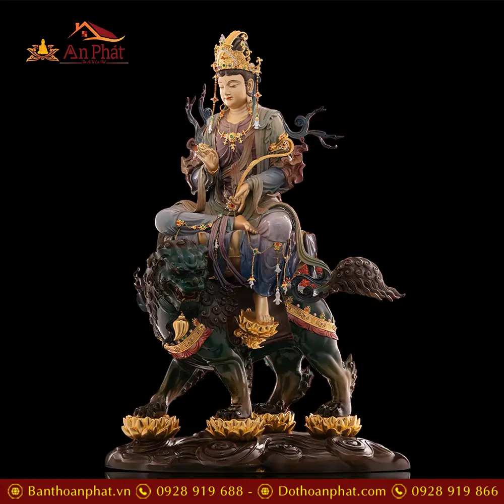 Tượng Hoa Nghiêm Tam Thánh Đồng Mạ Vàng Sơn Giả Cổ Cao Cấp T2776 25 Tượng Hoa Nghiêm Tam Thánh Đồng Mạ Vàng Sơn Giả Cổ Cao Cấp T2776