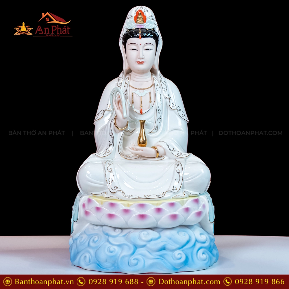 Tượng Phật Bà Quan Âm Gốm Sứ