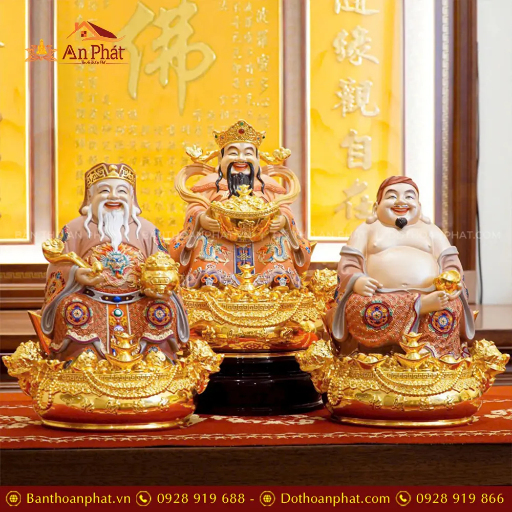 Bộ tượng Thần Tài Thổ Địa Bộ 3 Ông