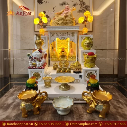 Bàn Thần Tài Hiện Đại Trắng Đồ Thờ Bát Nhã Tâm Kinh Nhập Khẩu TT-2703 3 ban than tai hien dai trang do tho bat nha tam kinh nhap khau tt 270300002