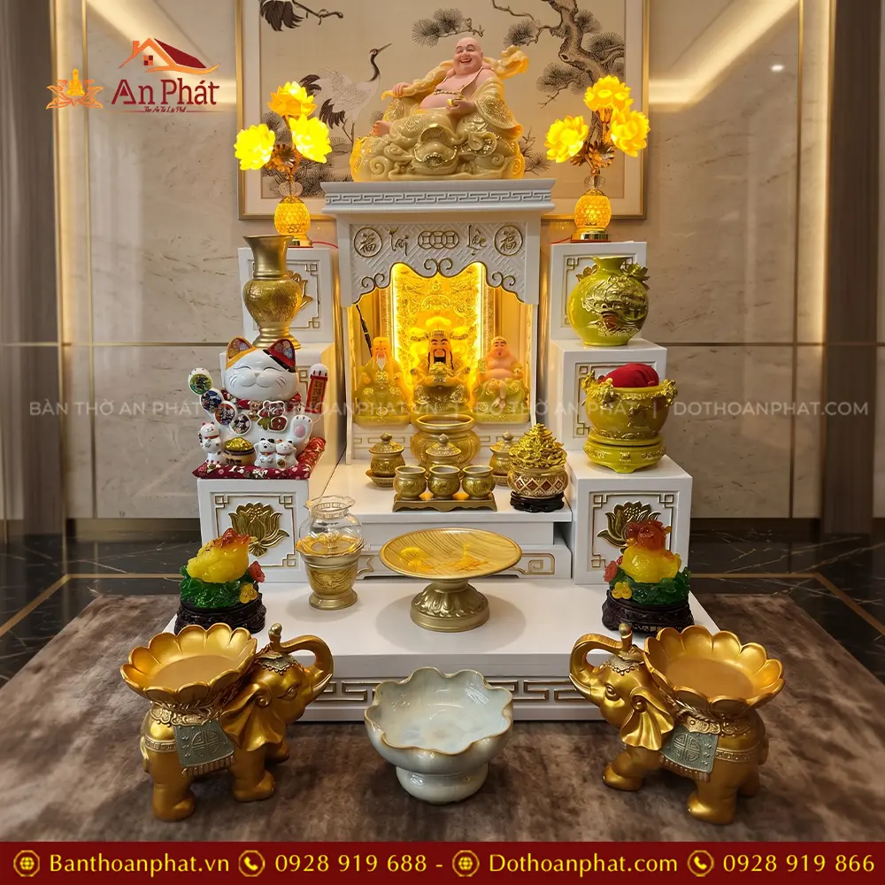 Bàn Thần Tài Hiện Đại Trắng Đồ Thờ Bát Nhã Tâm Kinh Nhập Khẩu TT-2703 9 Bàn Thần Tài Hiện Đại Trắng Đồ Thờ Bát Nhã Tâm Kinh Nhập Khẩu TT-2703