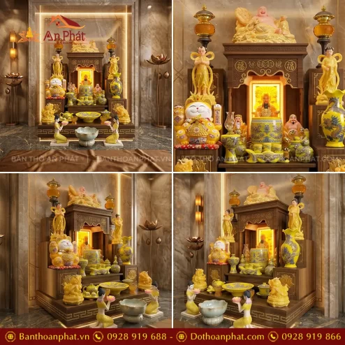 Ban Thần Tài Ông Địa Đủ Đồ Thờ Đắp Nổi Bát Tràng TT-2699 6 ban than tai ong dia du do tho dap noi bat trang tt 269900003