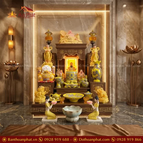 Ban Thần Tài Ông Địa Đủ Đồ Thờ Đắp Nổi Bát Tràng TT-2699 4 ban than tai ong dia du do tho dap noi bat trang tt 269900004