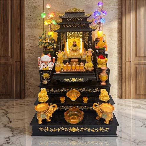 Bàn Thần Tài Sang Trọng Gỗ Hương Cao Cấp Đồ Thờ Lưu Ly Nhập Khẩu TT-2737
