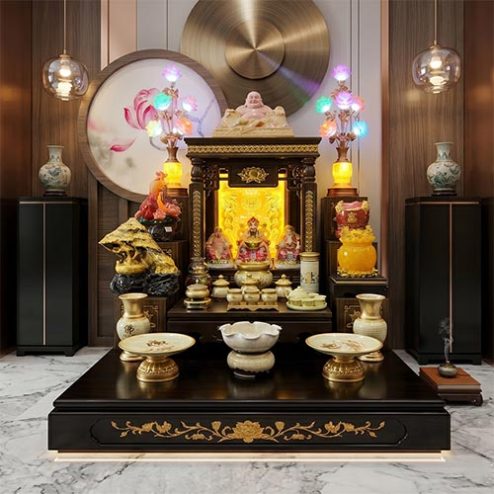 Ban Thần Tài Thổ Địa Cao Cấp Mái Bằng Đồ Thờ Bát Nhã Tâm Kinh TT-2693